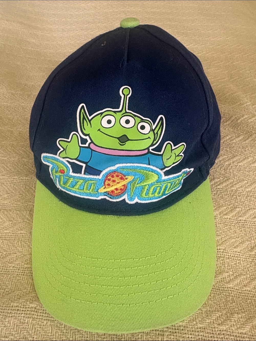 NWOT Disney Pixar Kids Toy Story Alien Pizza Planet Baseball Cap - Green & Navy